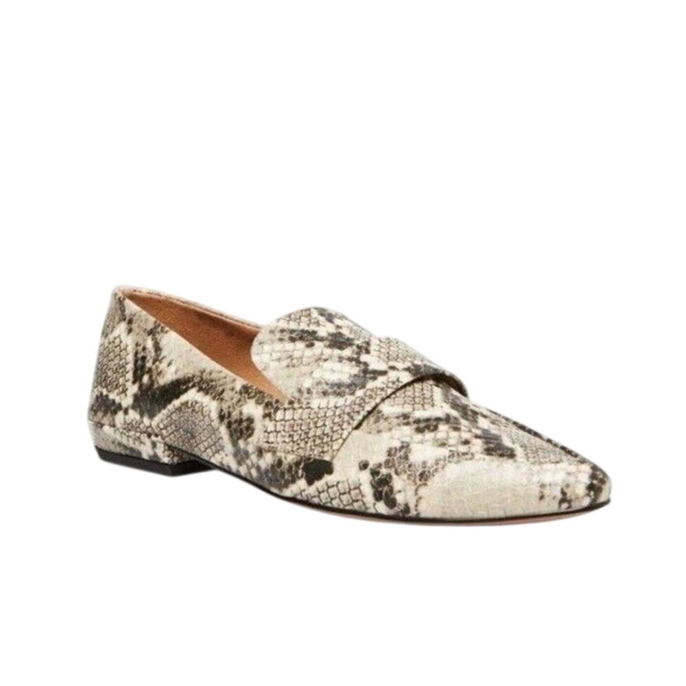 NEW Steve Madden Hollie Loafer Snakeskin Classic Slip On Flat Pointed Toe 6.5
